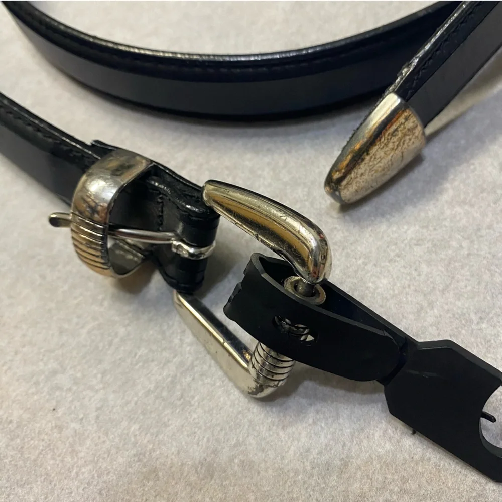 Vintage Onyx by Brighton Men’s Belt Size 46 Black Leather Masculine Western
